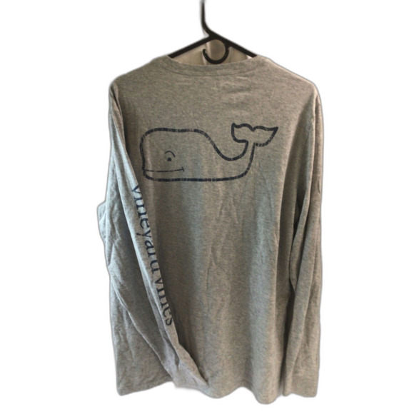 Vineyard vines Men's Long Sleeve Vintage Whale Pocket T-Shirt, Large Gently USED - Picture 2 of 6